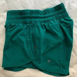 Lululemon Tracker Short V 4" teal green size 4